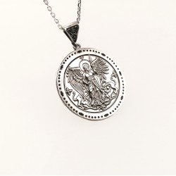 Archangel Medallion 925 Sterling Silver Pendant - Spiritual Guidance Necklace - Religious Gifts - Spiritual Jewelry 