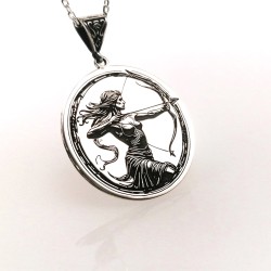 Artemis Goddess 925 Sterling Silver Pendant - Greek Goddess Necklace - Spiritual Gifts - Greek Mythology - Goddess Jewelry