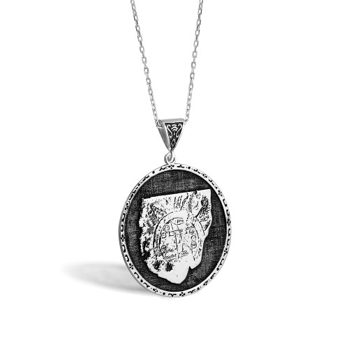 Babylon Map 925 Sterling Silver Necklace - Unique Silver Jewelry - Unique Historical Necklace