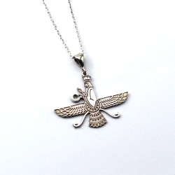 Faravahar 925 Sterling Silver Pendant - Faravahar Zoroastrian Symbol - Persian Jewelry