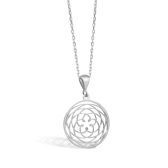 Rose of Venus 925 Sterling Silver Pendant - Flower of life Design - Metaphysical Pendant