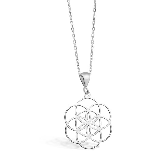 Seed of Life 925 Sterling Silver Necklace - Sacred Geometry - Spiritual Jewelry