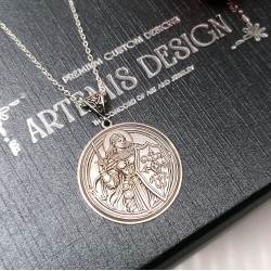 Saint Joan of Arc 925 Sterling Silver - Silver in Saint Joan of Arc - French History Pendant - Religious Gifts