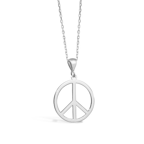 Peace Symbol 925 Sterling Silver Pendant - Handmade Peace Pendant - Love and Peace Necklace