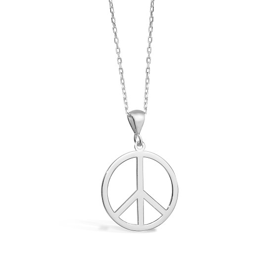 Peace Symbol 925 Sterling Silver Pendant - Handmade Peace Pendant - Love and Peace Necklace