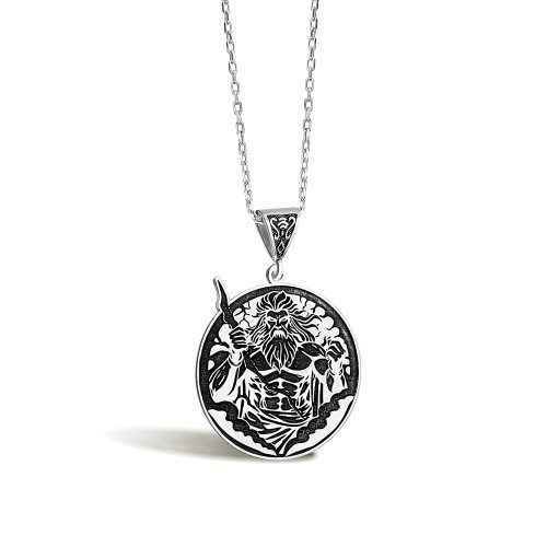 Zeus 925 Sterling Silver Necklace - Unique Mythical Necklace - Sterling Silver Goddess